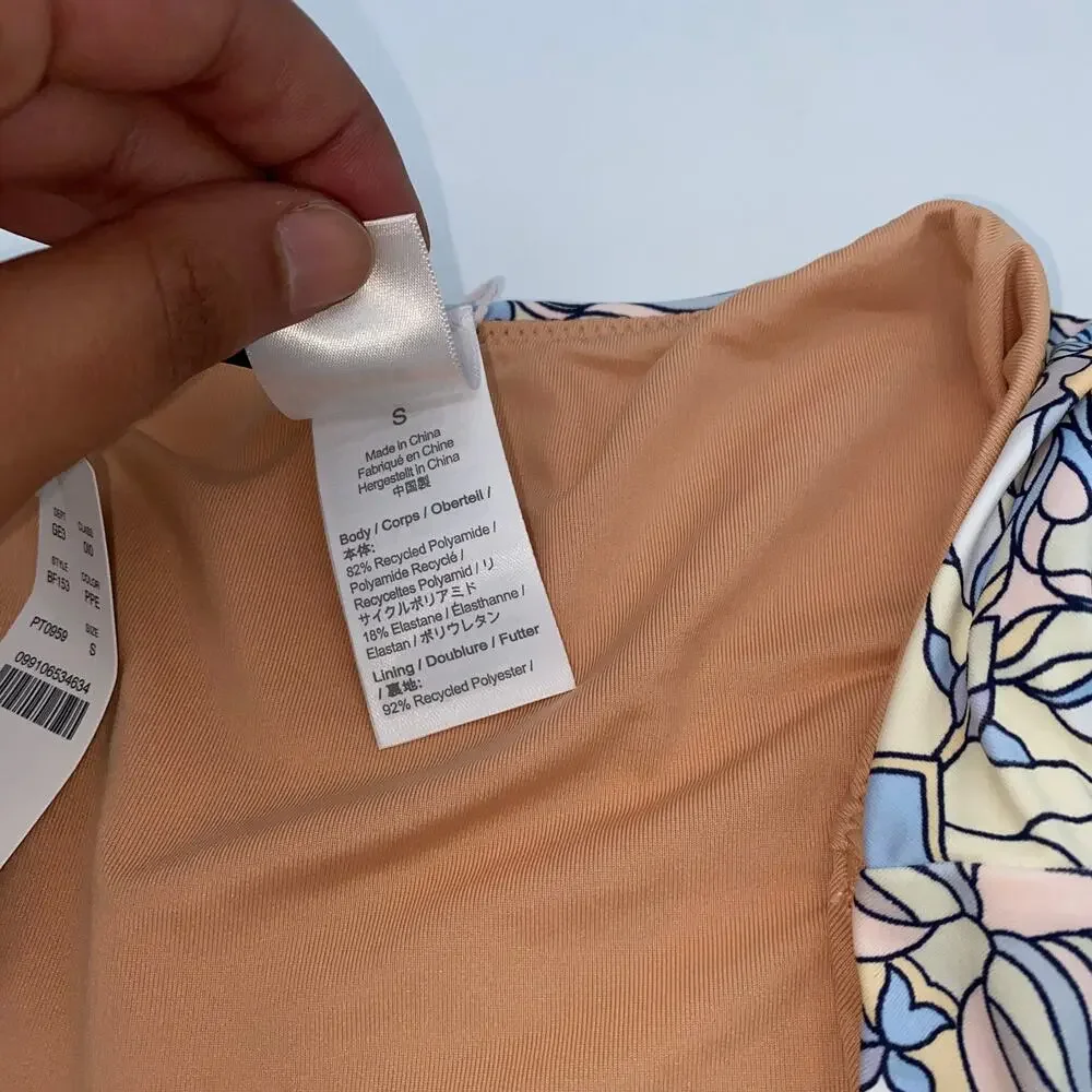 NWT J. Crew Floral Cheeky Curved Waist Bikini Swim Bathing Suit Bottom Small